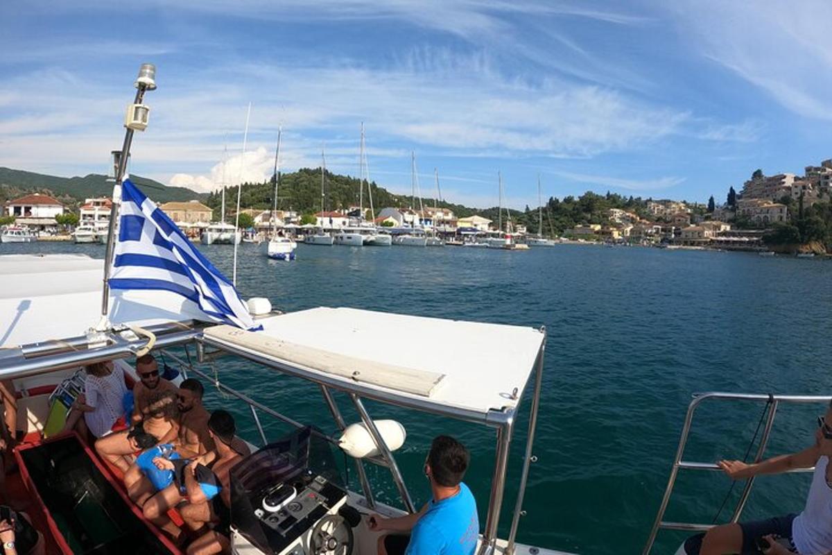 a group of people on a boat in the water