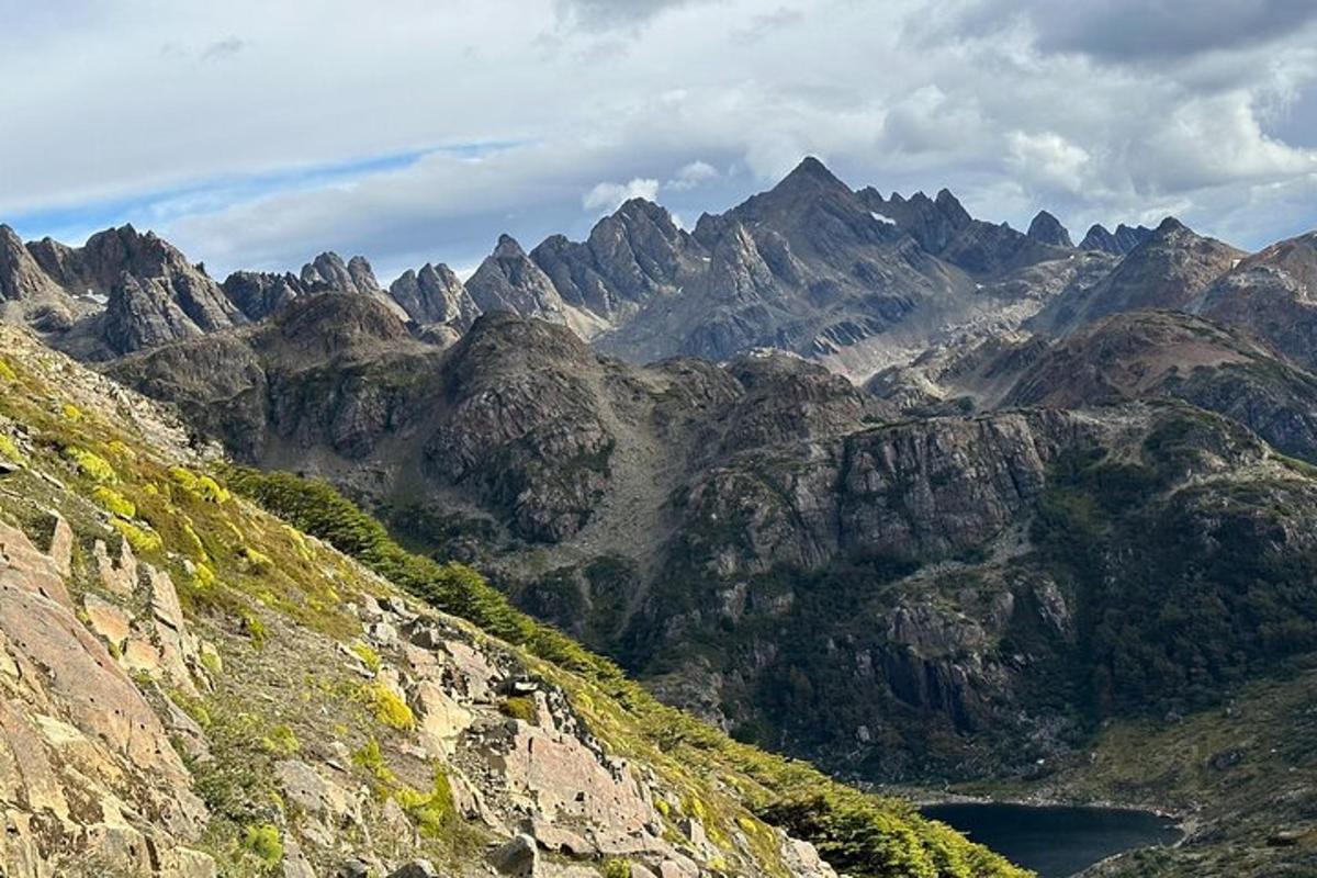 a mountain range with a lake in front of it