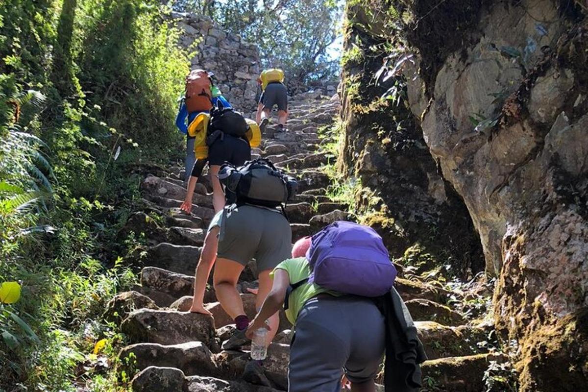 sekumpulan orang memanjat beberapa anak tangga di laluan