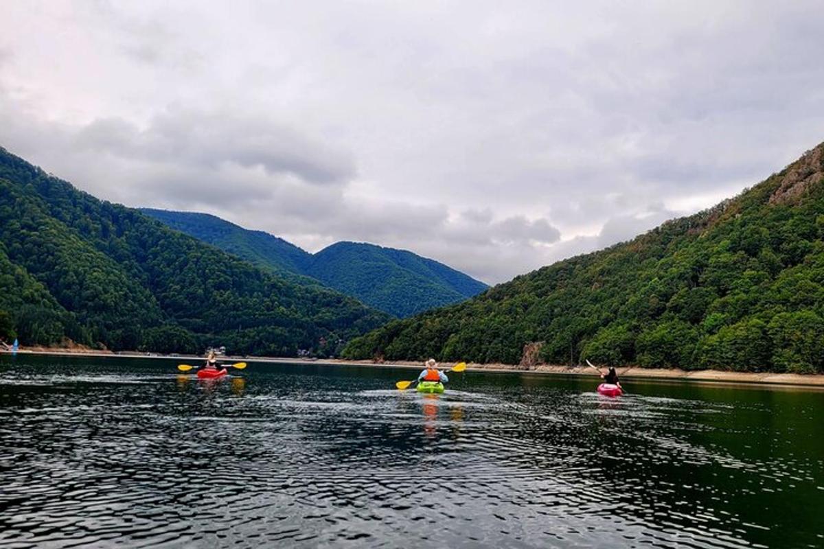 un gruppo di persone sta facendo kayak su un fiume