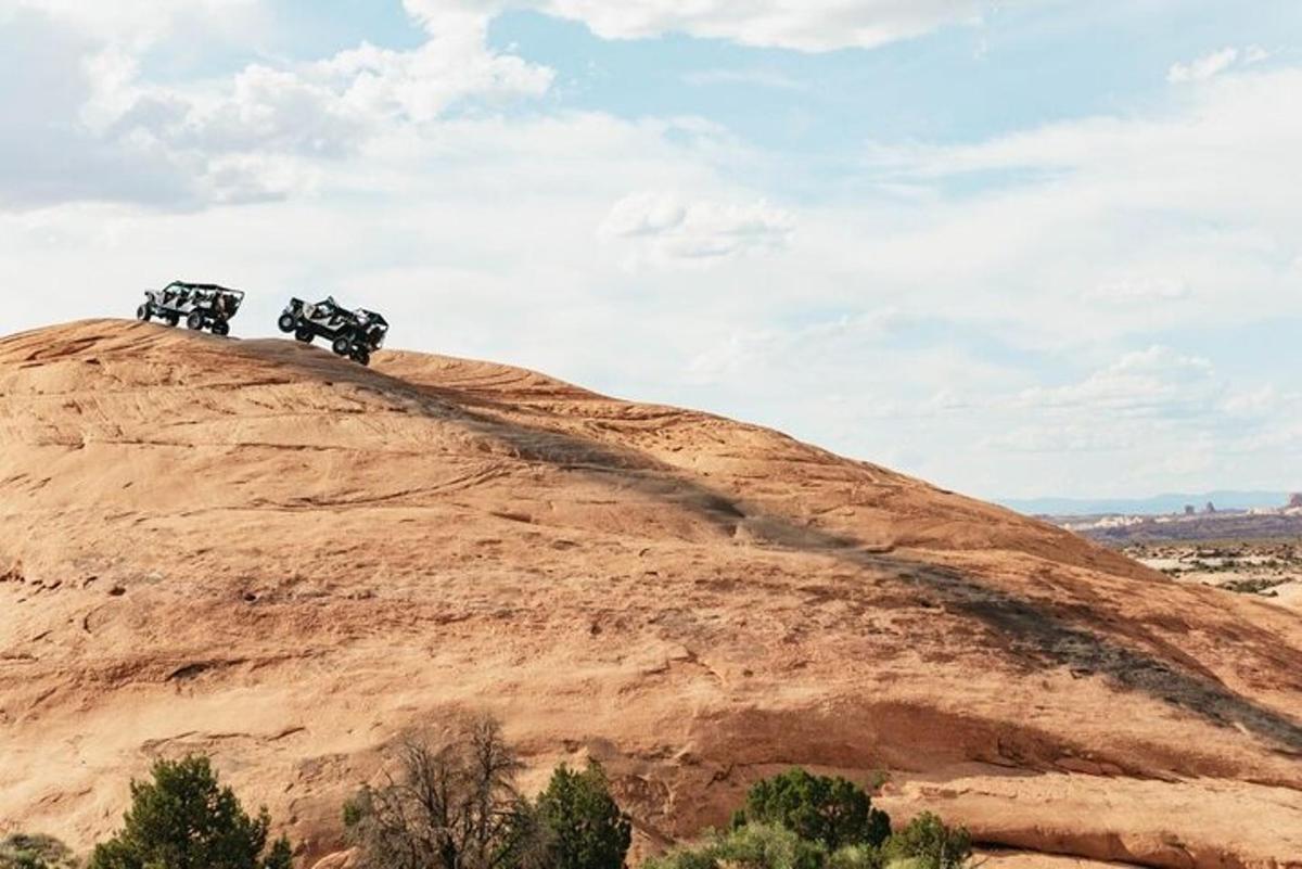 a group of motorcycles parked on top of a hill