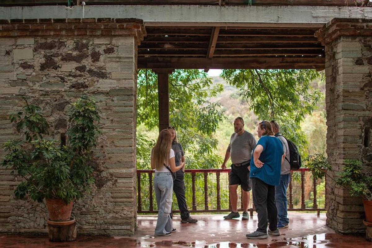 a group of people standing on a porch