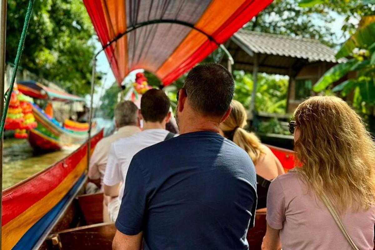 a group of people riding on a train