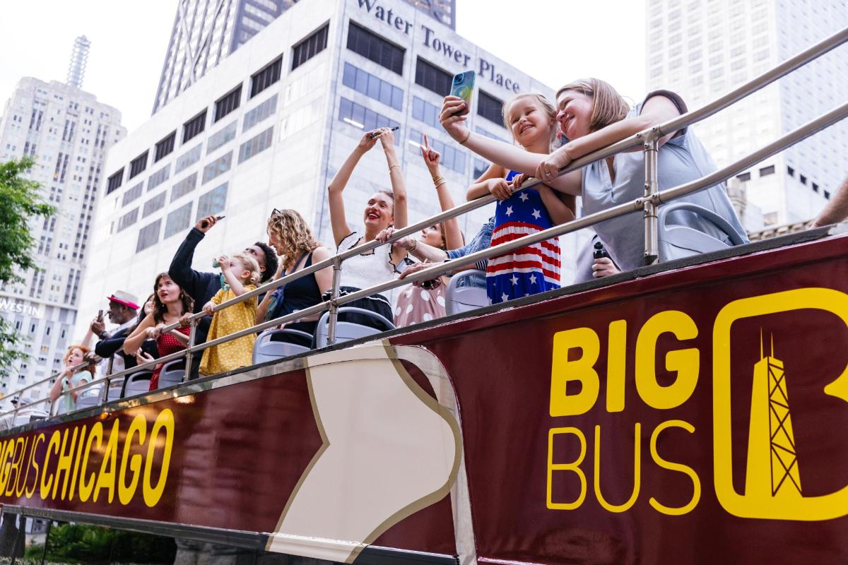 a group of people riding on a bus