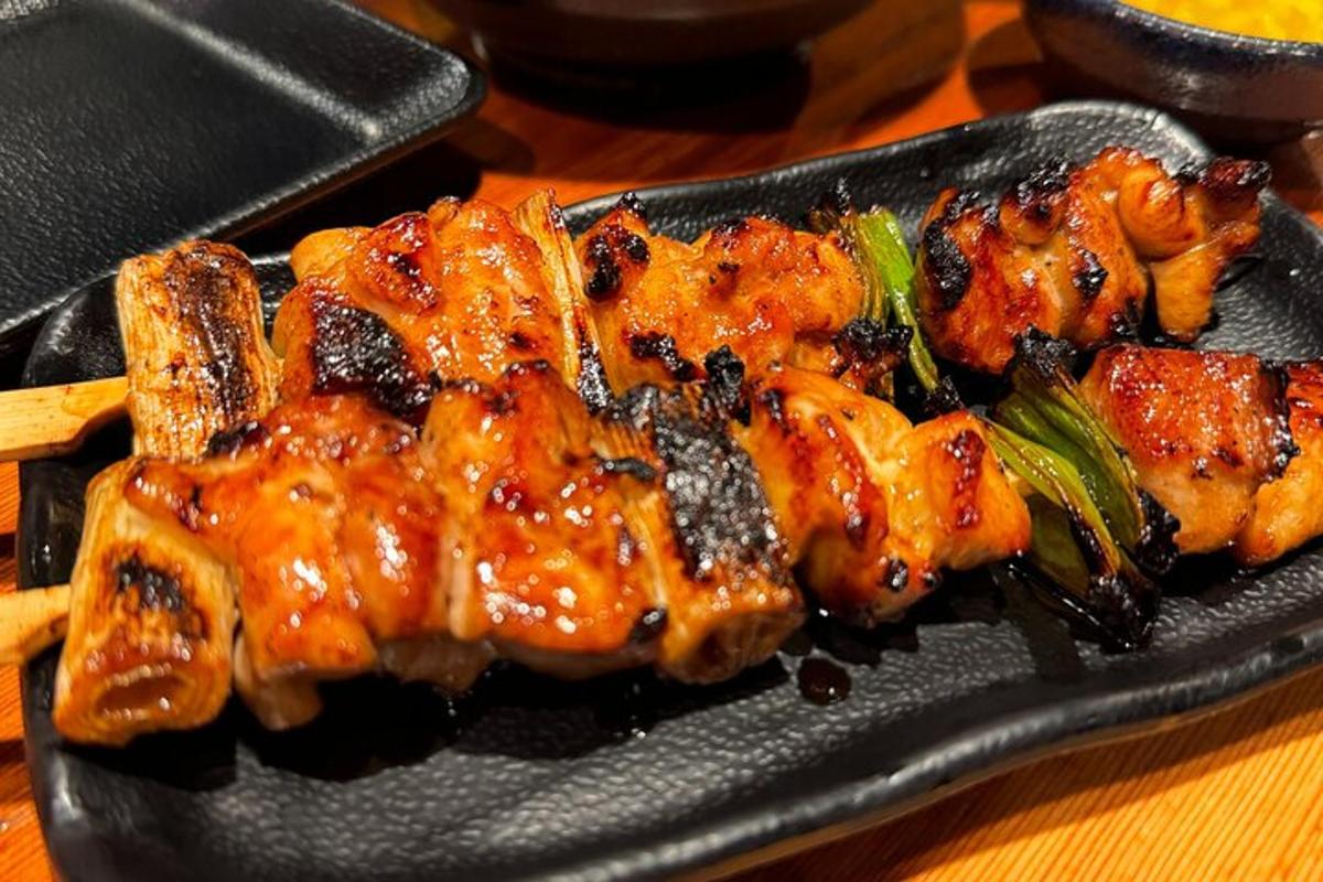 a black plate of food on a table