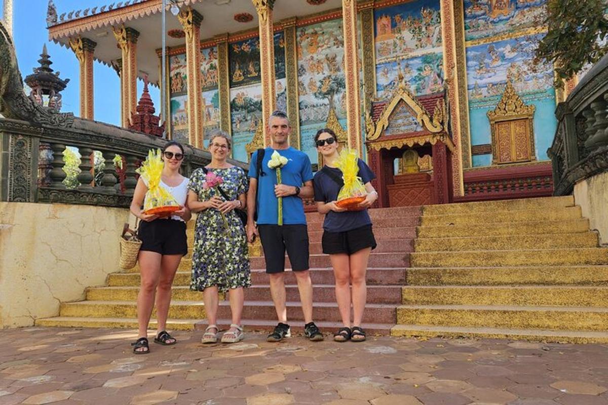a group of people standing in front of a building