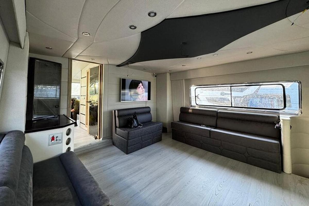 a living room with a couch and a tv