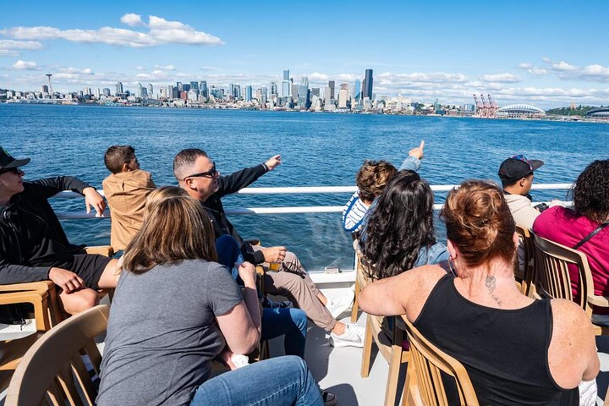 a group of people on a boat in the water