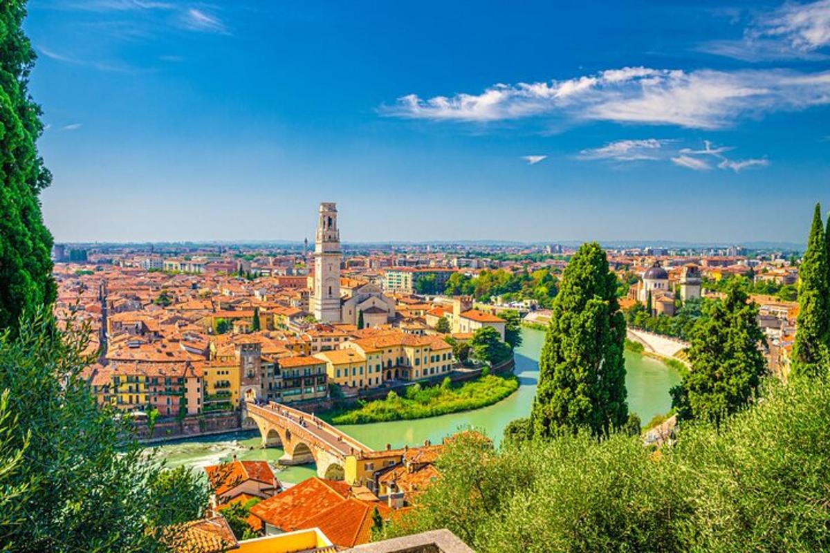 a view of a city with a river and buildings