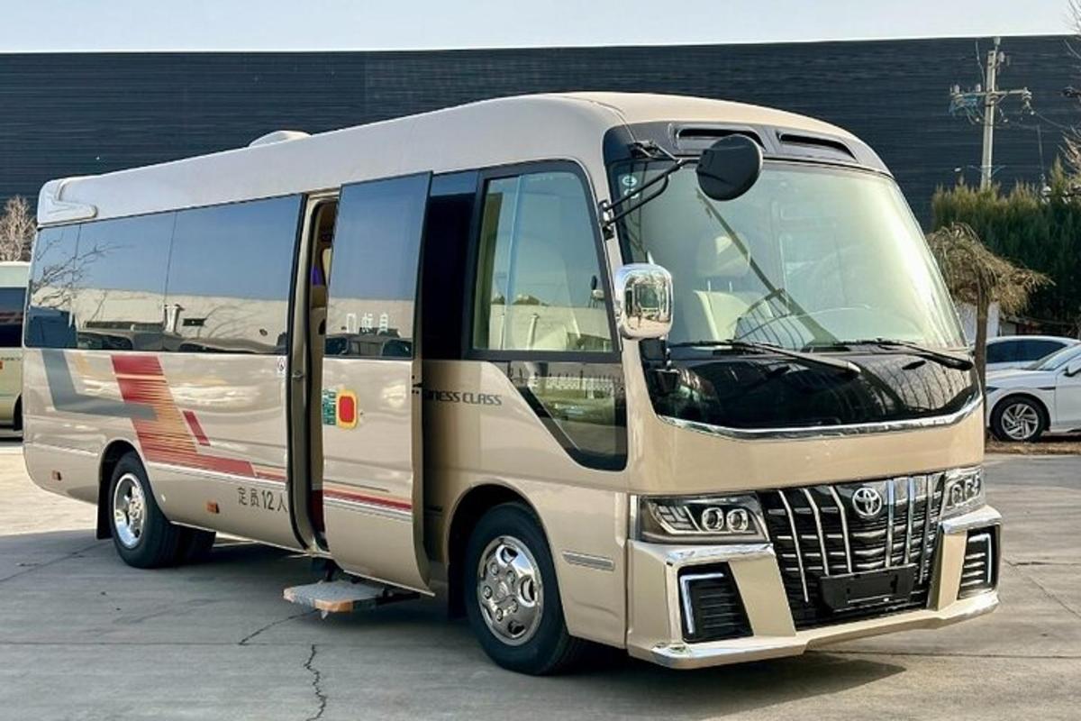 a large bus parked in a parking lot