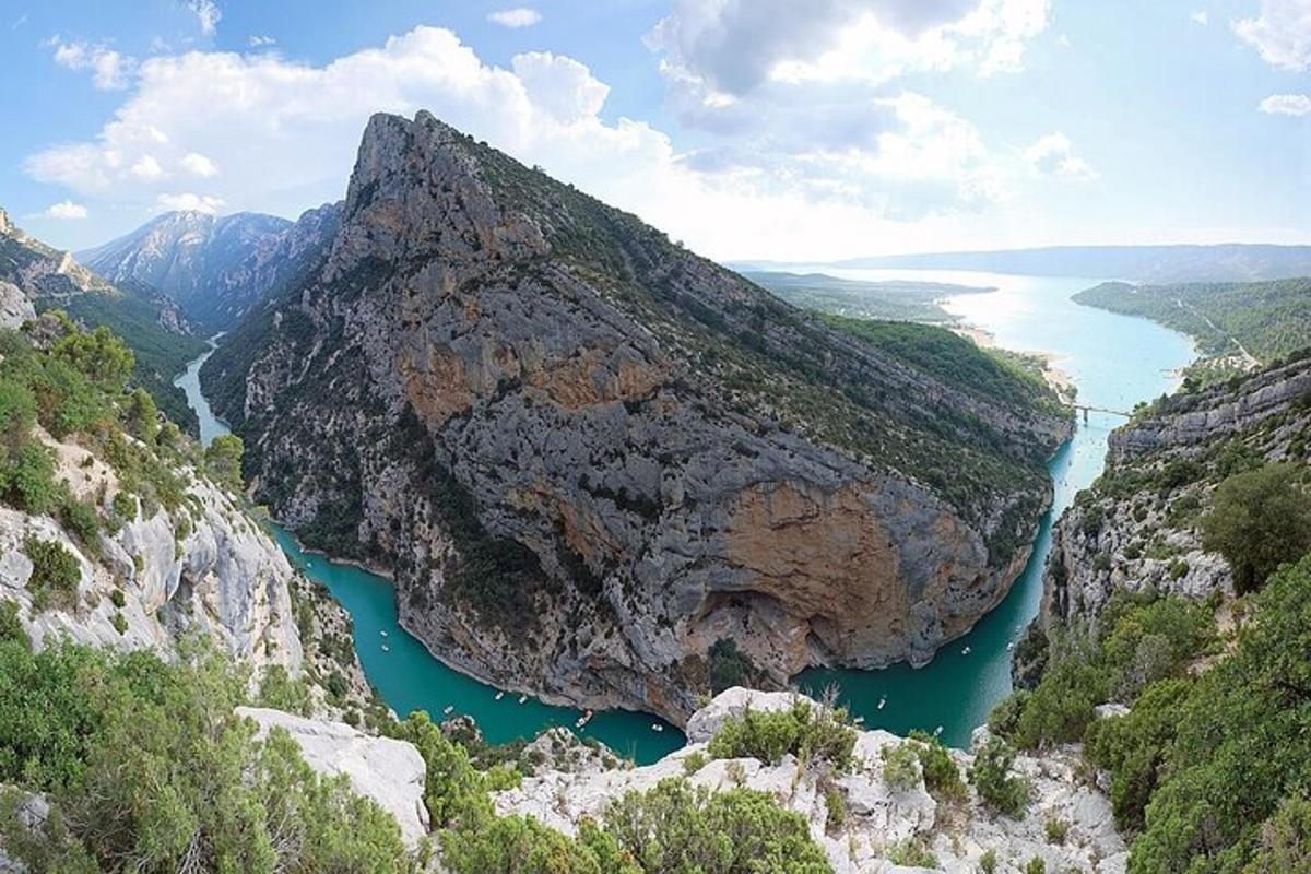 a view of a mountain with a river