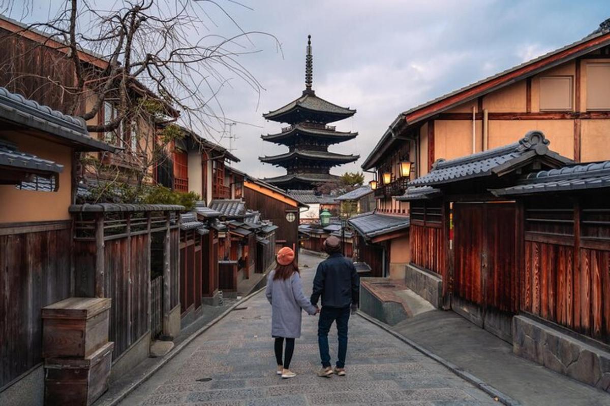 a man and a woman walking down a street