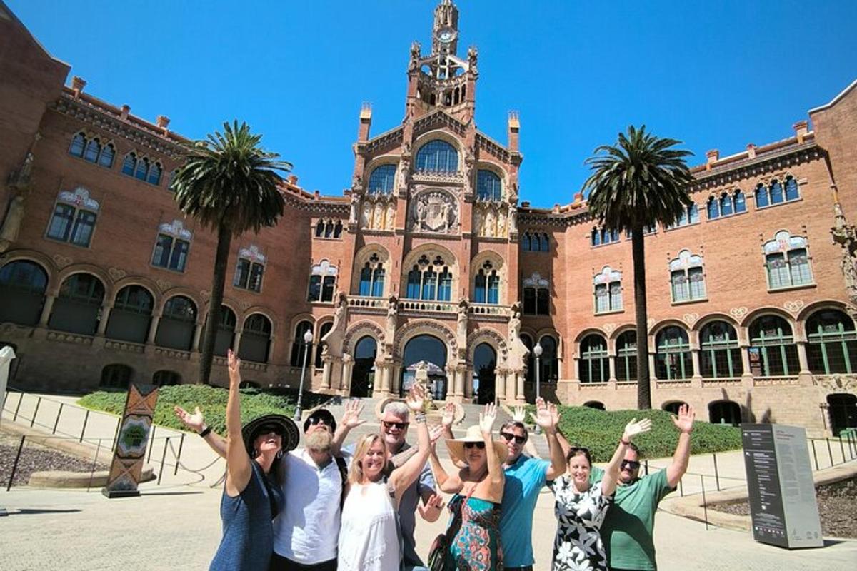 a group of people standing in front of a building