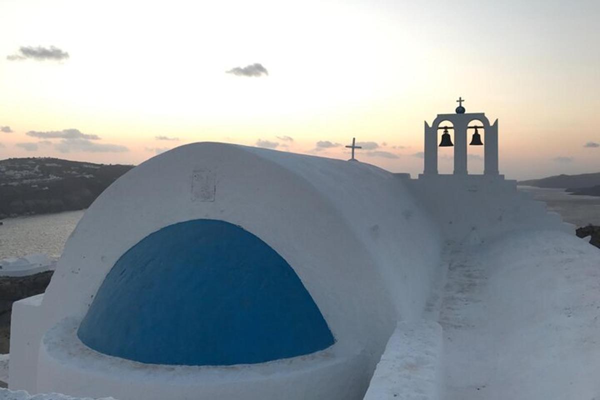 a church with a blue door in the snow