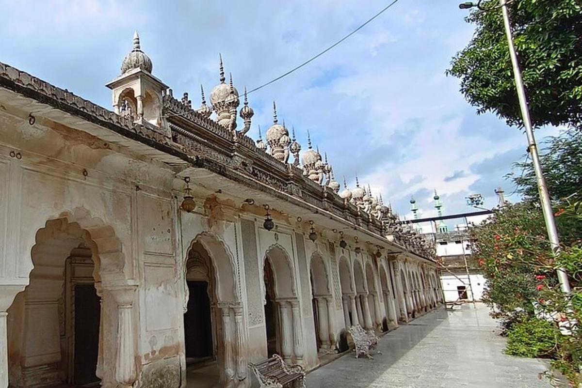an old building with domes on top of it