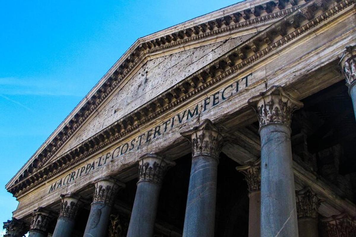 a close up of a building with columns