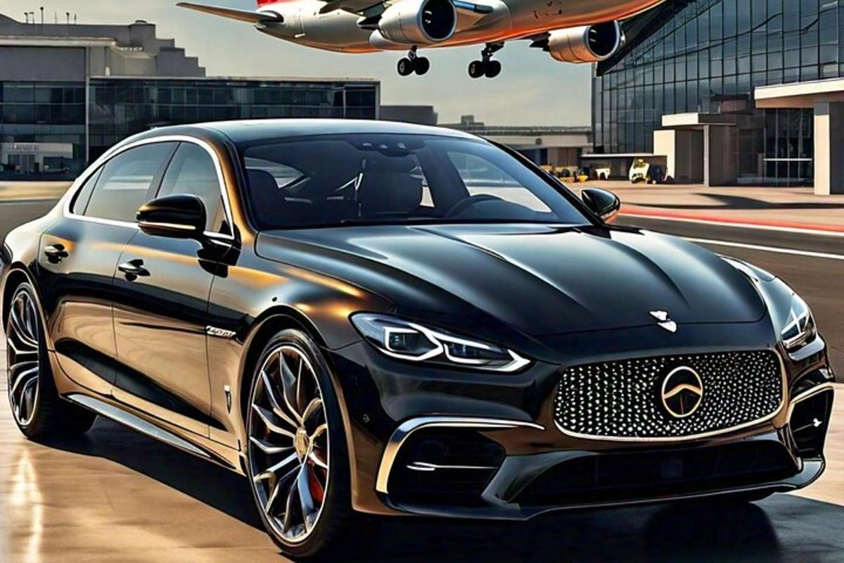 một chiếc xe ý tưởng Jaguar có gắn máy bay