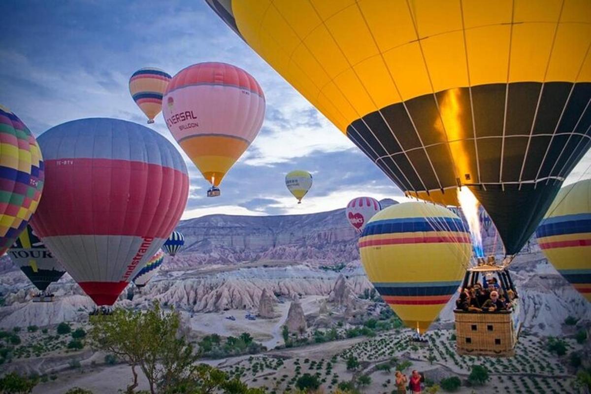 un gruppo di mongolfiere che sorvolano il Grand Canyon