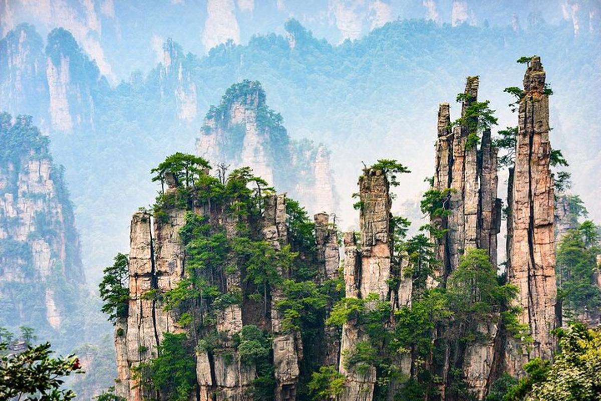 a mountain with trees on top of it