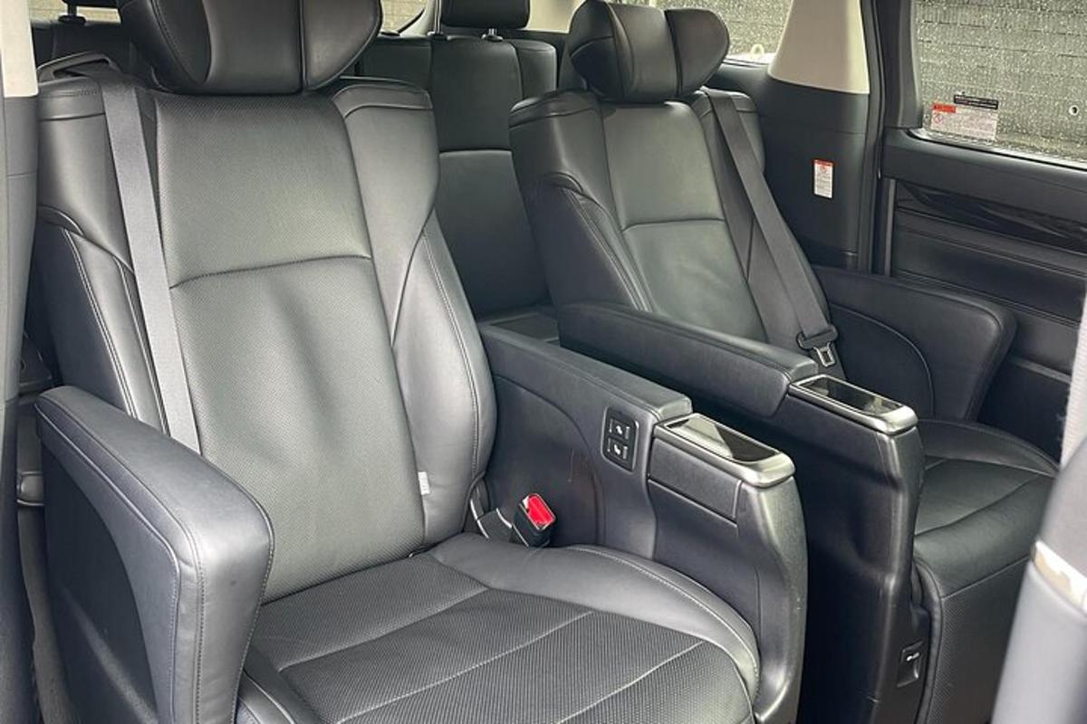 a view of the back seats of a car