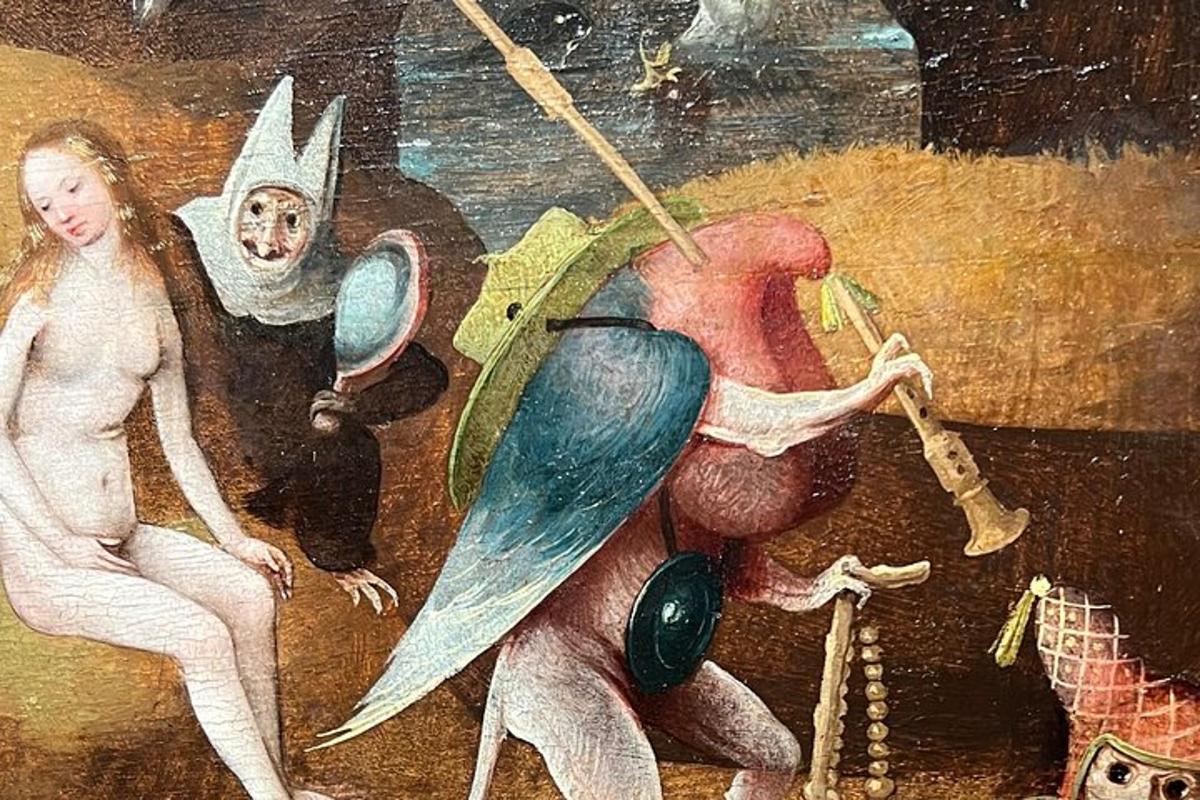 uma pintura de um homem e uma mulher com um guarda-chuva