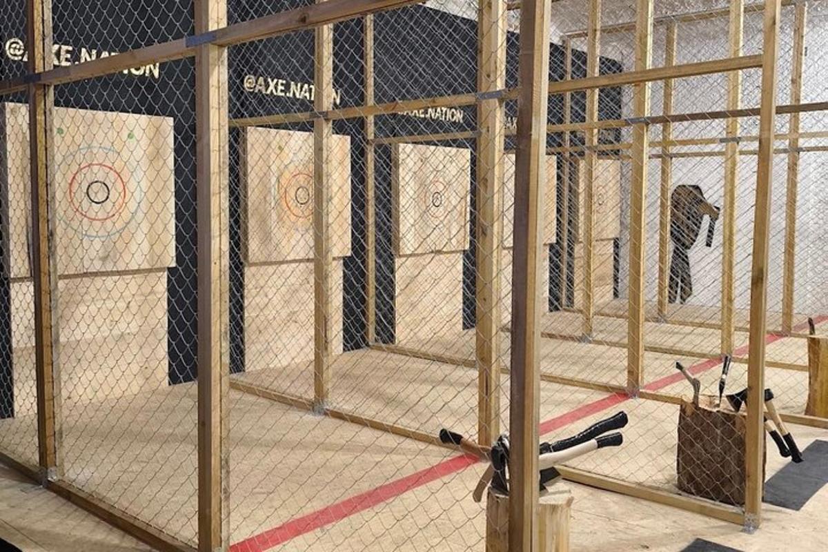 a cage with a tiger inside of it