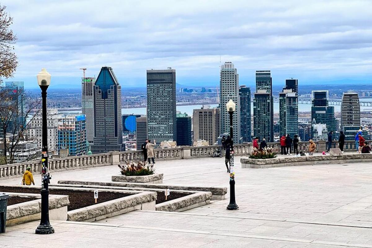 a view of a city skyline with buildings