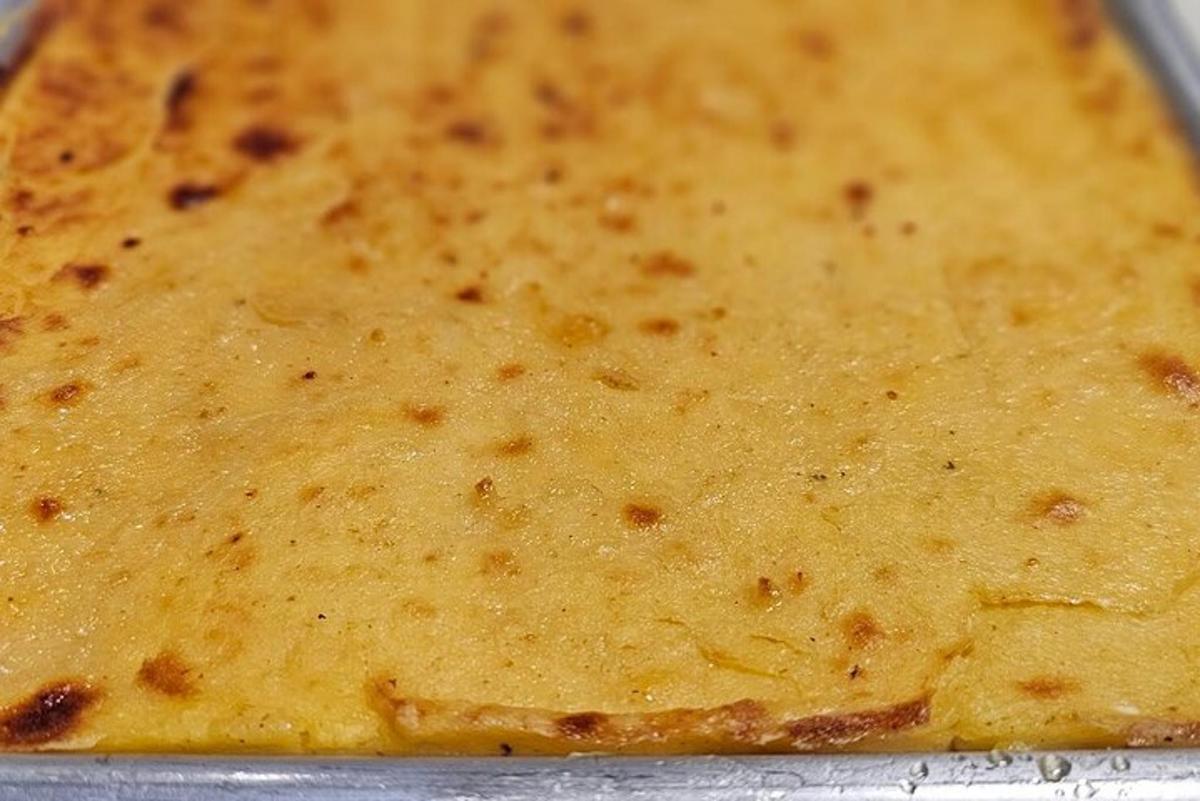 a close up of a casserole dish of food