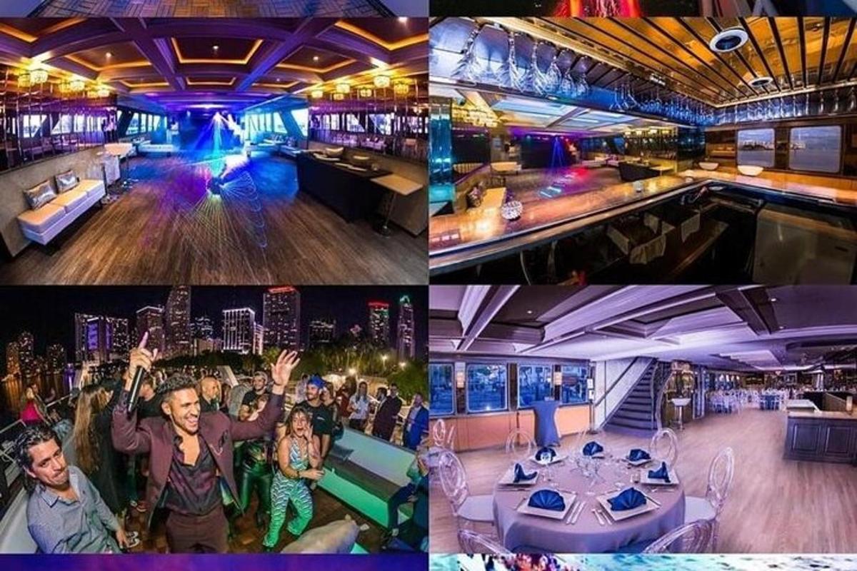 un colaj de fotografii cu un club de noapte cu oameni dansând