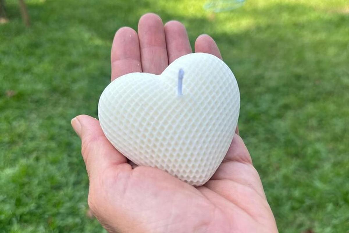 a person holding a white heart in their hand