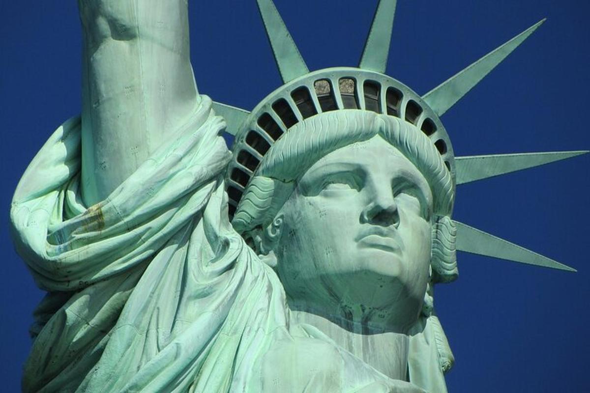 a close up of the statue of liberty