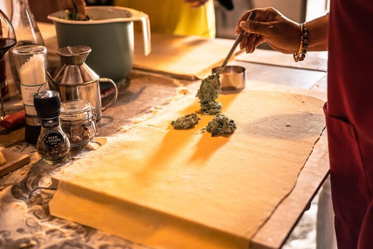 a person is preparing food on a cutting board