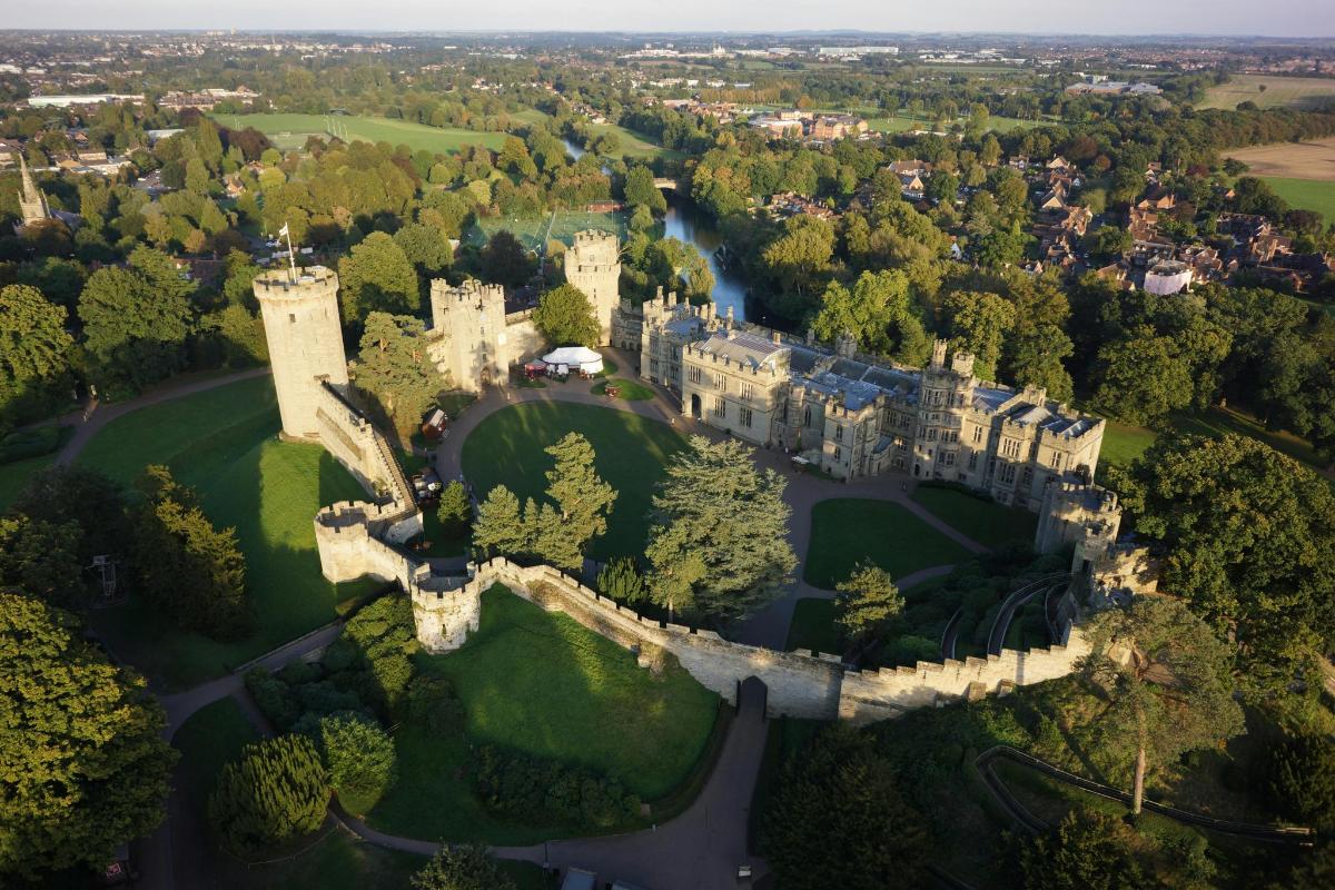 an aerial view of windsor castle in england