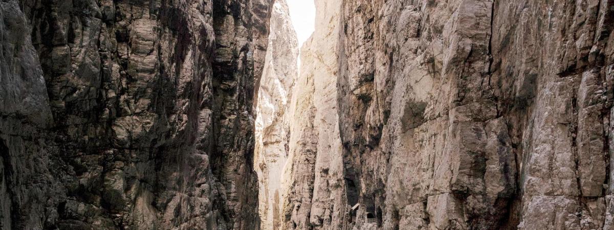 a canyon in the side of a mountain