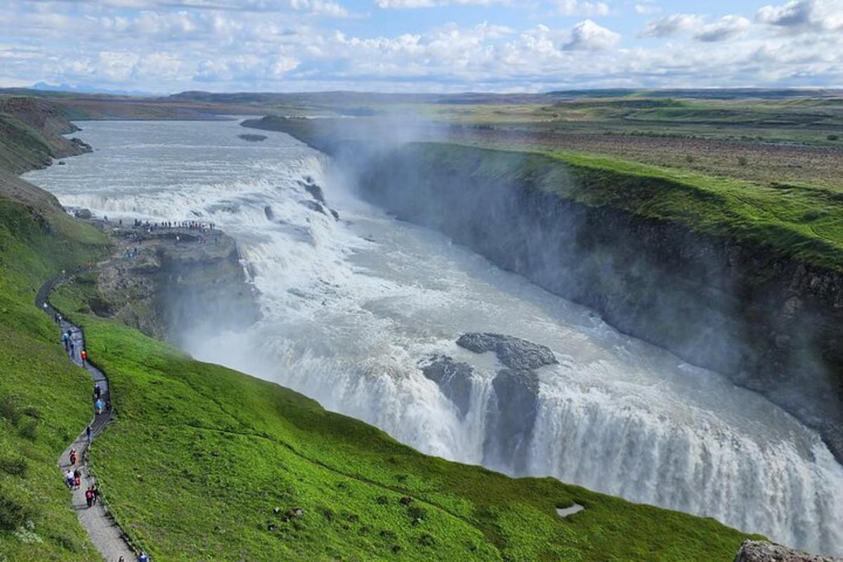foss í túni við ána