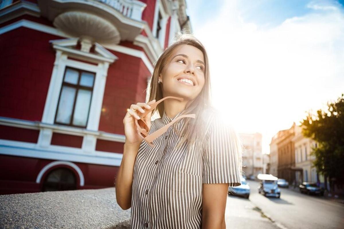 a woman is talking on a cell phone