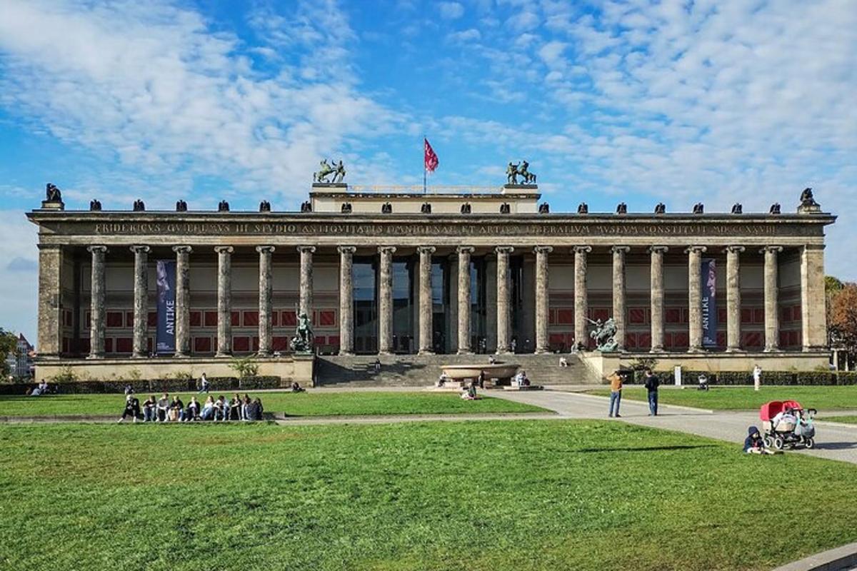 a large building with people in front of it