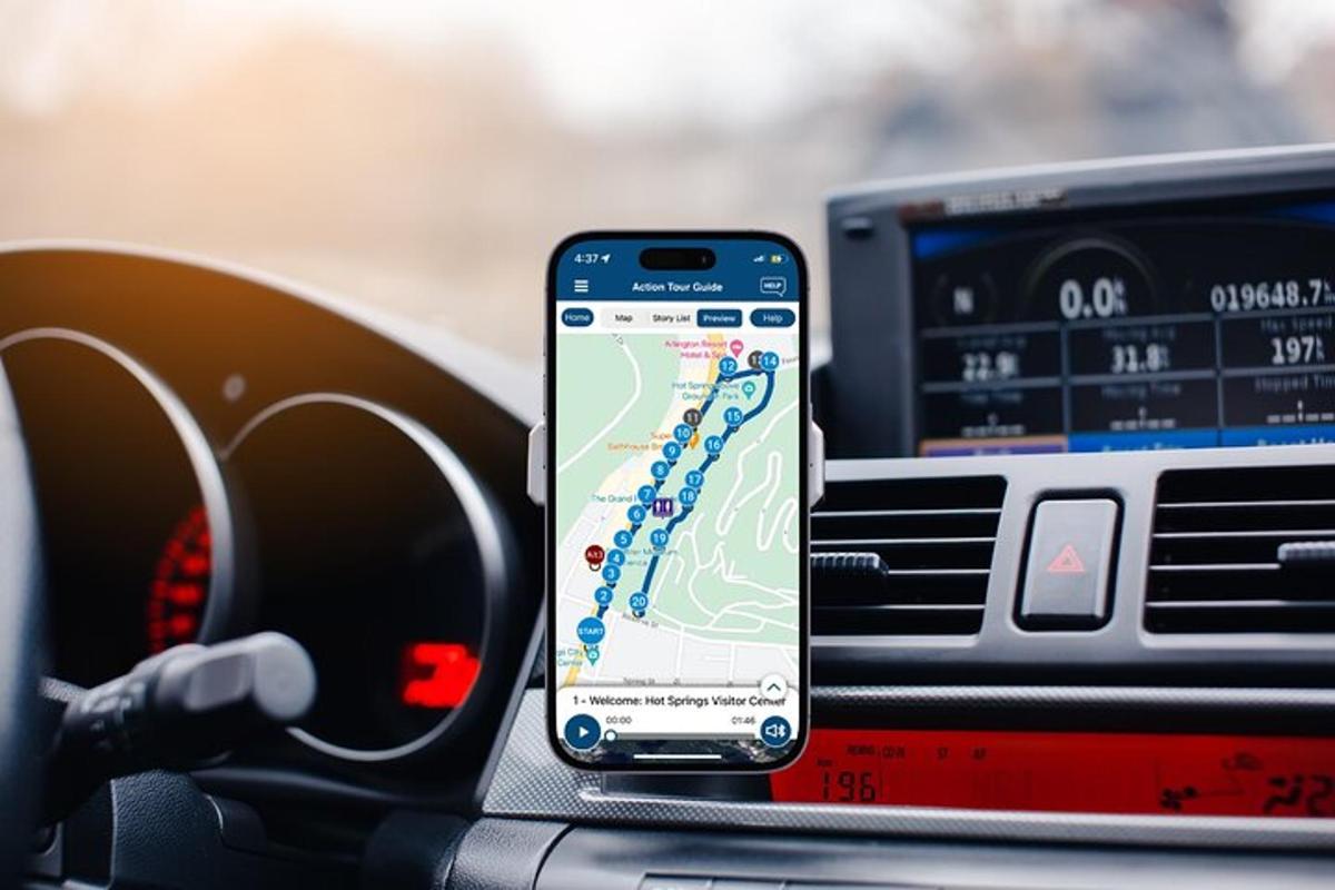 a cell phone is sitting in a car