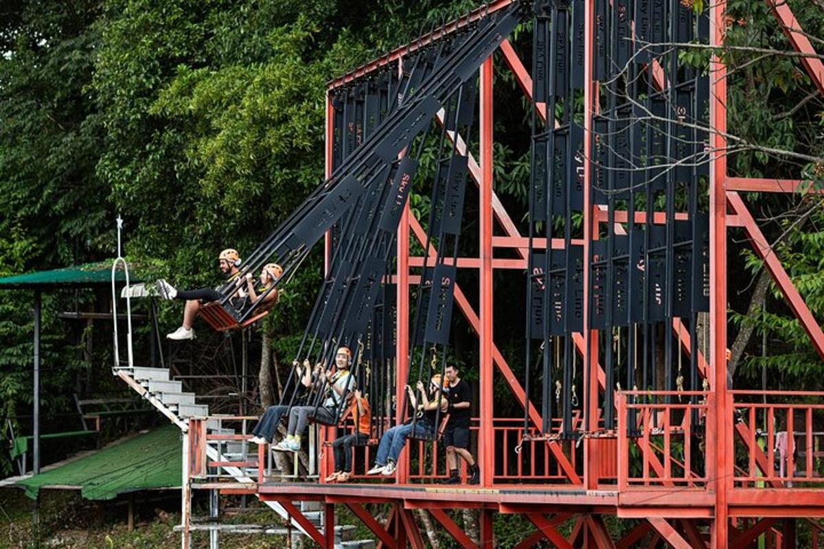 a group of people sitting on a play structure