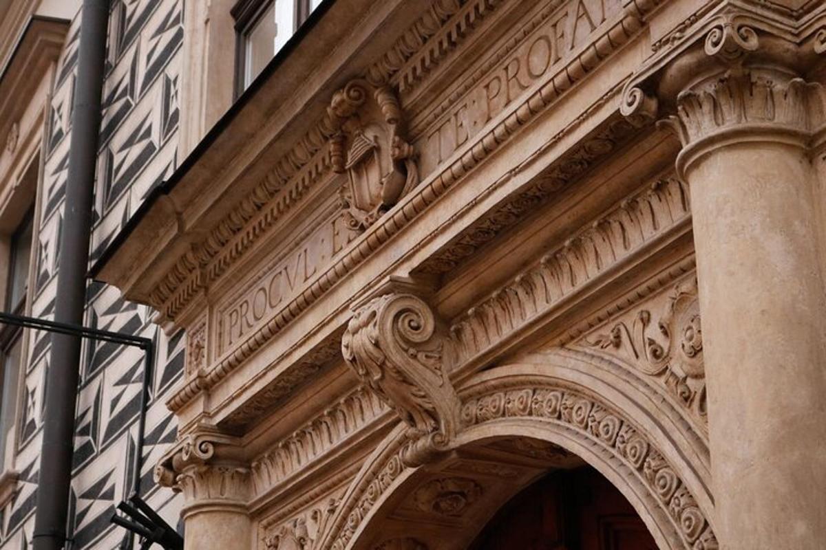 an entrance to a building with an ornate doorway
