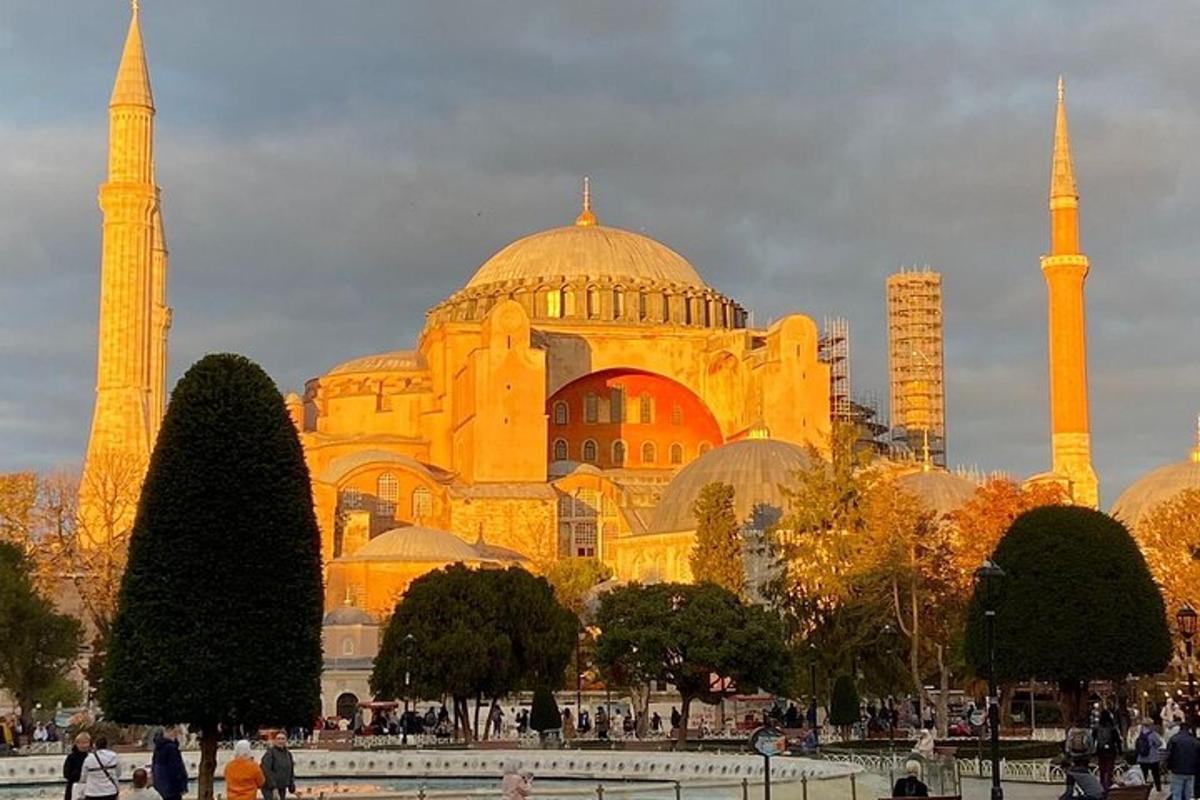 a large building with domes and minarets on it