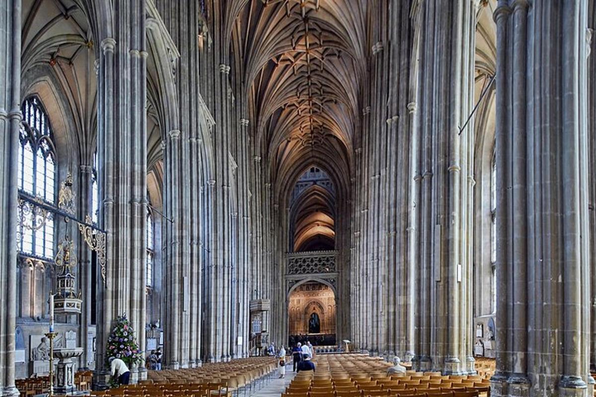a large cathedral with a lot of chairs in it
