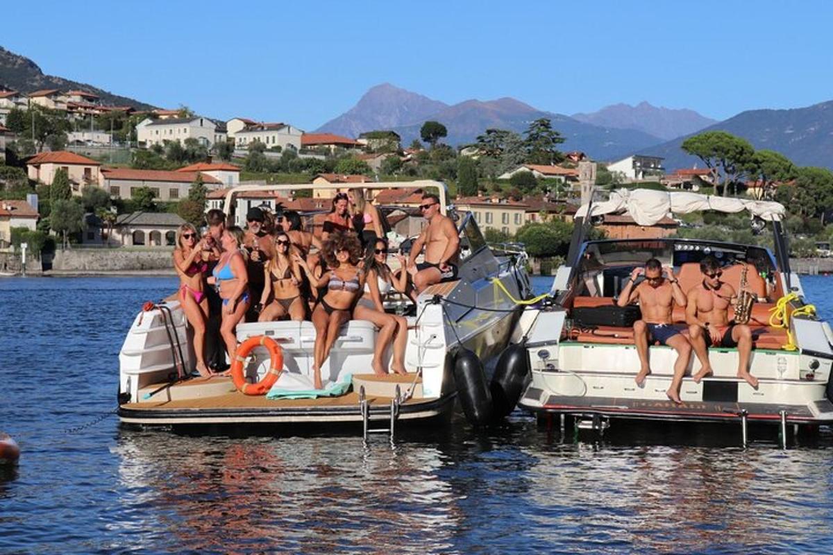 a group of people on a boat in the water