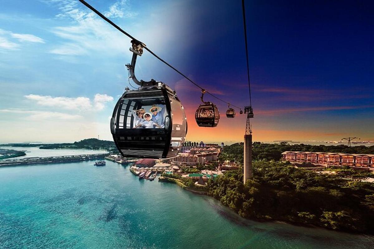 gondola dengan seekor anjing terbang di atas air