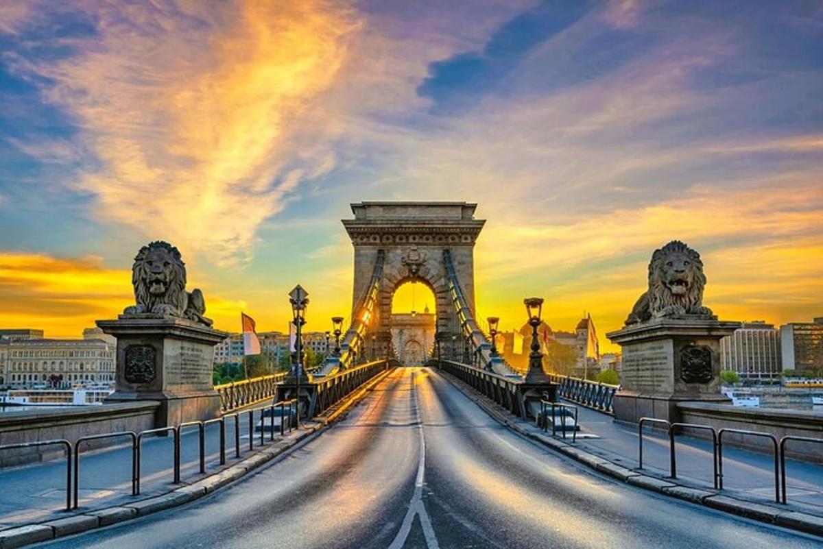 a view of the eiffel bridge in paris at sunset