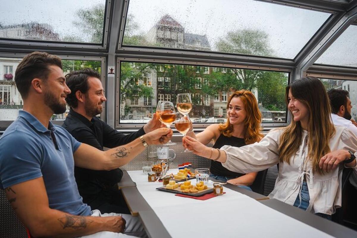 a group of people sitting around a table drinking wine