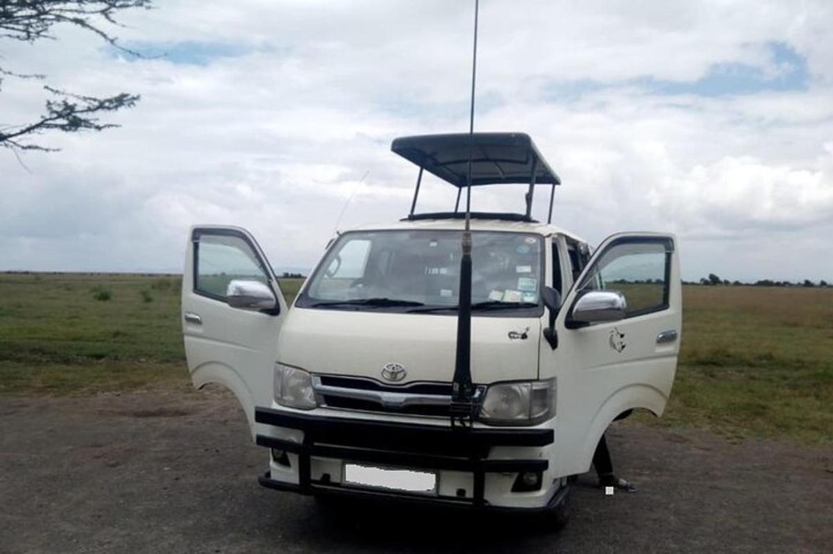 bílý pick-up zaparkovaný na poli