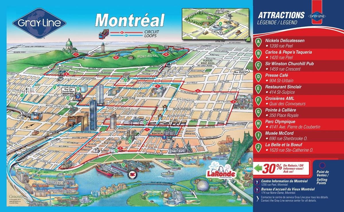 um mapa da cidade de Montreal