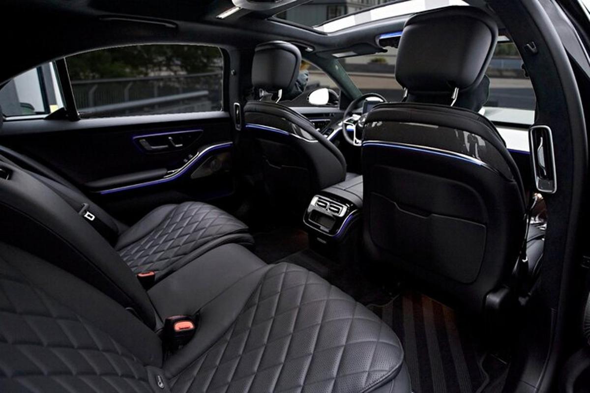 a view of the back seat of a car
