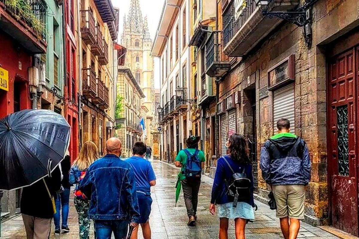 a group of people walking down a street